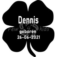 Raamsticker geboorte klavertje vier